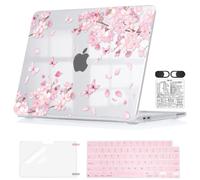 Seanai Cherry Blossom Protective Case for 2026 MacBook Neo 13 Inch A3404 | Pink Floral Print Clear Hard Shell for Students &Commute. 5-in-1 Laptop Accessories Set. Fits A3404 Only. Not for Air/Pro 13"