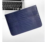 Seanai Laptop Case 15 inch, 15-16" Crocodile Laptop Sleeve Bag with Stand | Ultra-Light PU Leather Vintage Envelope Flip Case for MacBook Air 15/Pro 16 M5 M4 M3 M2, HP Dell Lenovo Microsoft. Navy Blue