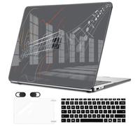 Seanai Slim Protective Case Fits 2025 Microsoft Surface Laptop 13 inch 2095 | Anti-Scratch Snap-On Hard Shell with Rock Guitar &Music Notes Design. Adds a Unique Personality to Your Laptop. Not for 13.8"