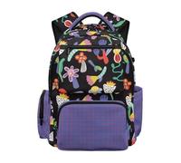 SEANATIVE Abstract Flower Kids School Backpack for Girls 17 Inch Lightweight School Bag Breathable Floral Backpack with Padded Laptop Sleeve & Multiple Pockets for 9-12 Years Old