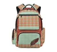 SEANATIVE Aztec 17 Inch Backpack for Kids Southwestern 600D Breathable School Bag with Multi-Pockets for Elementary Ages 9-12
