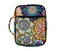SEANATIVE Bible Cover for Women Boho Mandala Flower Print Bible Bag Book Carrier Multi-Functional Bible Organizer Case