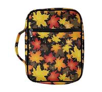 SEANATIVE Bible Cover for Women Fall Maple Leaves Bible Case Book Protector with Zipper and Tote Portable Scripture Protective Bag