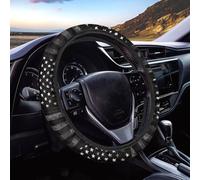 SEANATIVE Black American Flag Print Universal Auto Steering Wheel Protector Car Steering Wheel Cover Anti-Slip 15" Vehicle Accessory All Weather Protection