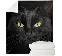 SEANATIVE Black Cat Print Flannel Bed Blanket Super Soft Warm Fuzzy Plush Throw Lightweight Cozy Couch Blankets Bedding Living Room-3XL