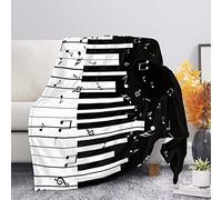 SEANATIVE Black White Piano Keys Flannel Cozy Throw Blanket Funny Music Print Ultra Soft Sofa Couch Bed Decorative Blanket