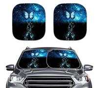 SEANATIVE Bling Butterfly Starry Sky Windshield Sun Shade for Women Car Sunshade Protector Foldable Sun Blocker Universal Fit Car SUV Truck