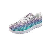 SEANATIVE Bling Mermaid Scale Design Women Fashion Running Shoes Breathbale Air Mesh Sneaker Size 39