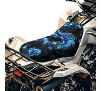 SEANATIVE Blue Dolphin Floral ATV Motor Seat Cover Motorcycle Passenger Seat Cushion Breathable Padded Protector Atv Cover Four Wheeler Accessories Compatible with Most Models