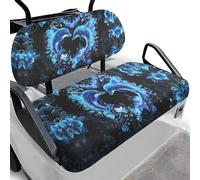 SEANATIVE Blue Dolphin Floral Golf Cart Seat Covers for 2-Person Seat Universal 2 pack Golf Cart Accessories Set Travel Sports Golf Cart Cushion Cover Club Car Protectors