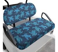 SEANATIVE Blue Turtle Print Golf Cart Seat Covers Universal Fit with Elastic Edges All-Weather Golf Cart Seat Protectors Suits 2-Seat Anti-Slip Golf Cart Seat Protectors with Reinforced Stitching