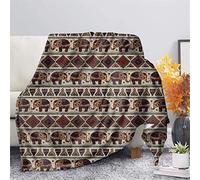 SEANATIVE Bohemian Style Indian Elephant Ethnic Tribal Fleece Blanket Ultra-Soft Reversible Throw Blanket Warm Bedcover for Home Office Decor-3XL