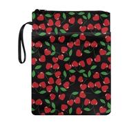 SEANATIVE Book Cover Book Sleeve with Zipper for Book Lover Students,Cherry Design Book Pouch Sleeves Lightweight Book Carrying Bag