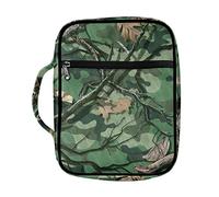 SEANATIVE Branch Hunting Camouflage Design Bible Tote Case for Women Men Scripture Book Cover Zipper Bible Organizers Protector