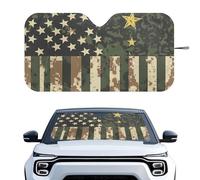 SEANATIVE Camo US Flag Windshield Sun Shade for Women Car Sunshade Protector Foldable Sun Blocker Front Auto Sun Blocker Visor Cover Universal Fit Automotive Interior Accessories