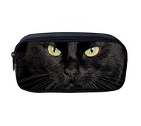 SEANATIVE Canvas Pen Case, Black Cats Pencil Pouch Purse Makeup Bags for Cosmetics,Coin, Small Items,Keys