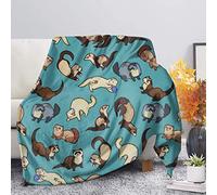 SEANATIVE Cheeky Ferrets Print Flannel Blanket Microfiber Cozy Blanket,Throw Blanket for Bedroom Livingroom Sofa, All-Season Air-Conditioning Blanket Quilts-XL