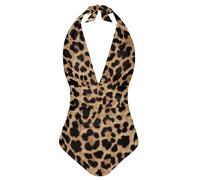 SEANATIVE Cheetah Leopard Print Women Sexy One Piece Swimsuit Tummy Control Swimwear High Cut Cheeky Monokini Bathing Suit Plus Size