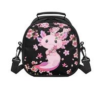 SEANATIVE Cherry Blossom Axolotl Lunch Bags for Women Reusable Insulated Leakproof Lunch Box Tote Bag, Cool Bags for Kids Girls Boys Adults, Thermal Cooler Bag for Work School Picnic Travel