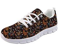 SEANATIVE Chicken Cock Sneakers for Womens Lightweight Mesh Shoes Lace-Up Casual Walking Flats Sport Running Shoes38