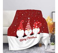 SEANATIVE Christmas Cute Gnome Print Plush Throw Blanket Super Soft Fuzzy Warm Blanket for Bed Couch Sofa Camping