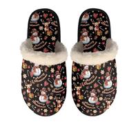 SEANATIVE Christmas Snowman Reindeer Print Cute Slippers for Women Girls Extra Soft Comfortable House Shoes Merry Christmas Warm Slippers
