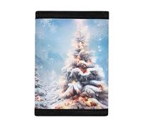SEANATIVE Christmas Tree Snow Small Wallet for Kids Girls Trifold RFID Blocking Credit Card Holder with ID Window Cash Pocket