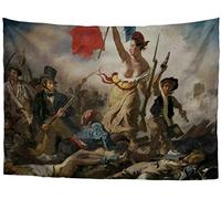 SEANATIVE Classic Art Masterpiece Tapestry Series Eugène Delacroix Liberty Leading The People 1833. Classical Art Tapestry Wall-Hanging Antique Vintage Collection Home Decorative XL
