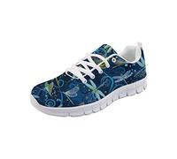 SEANATIVE Colorful Dragonfly Print Women Girls Mesh Running Shoes Sneakers Fashion Ladies Gym Trainer Size 41