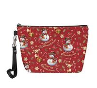 SEANATIVE Cosmetic Bag for Women, Waterproof Makeup Bags Portable Toiletry Pouch Travel Accessories Gifts, xmas reindeer snowman, One Size
