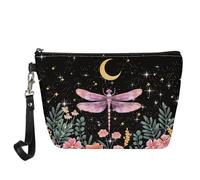 SEANATIVE Cosmetic Bag for Women, Waterproof Makeup Bags Portable Toiletry Pouch Travel Accessories Gifts, boho dragonfly floral, One Size