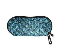 SEANATIVE Crushproof Women Zipper Sunglasses Hard Shell Case Durable Green Mermaid Pattern Eyeglasses Storage Spectacle Bag Box with Hook