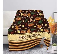 SEANATIVE Cute Gingerbread Man Cookie Design Plush Throw Blankets for Sofa Couch Soft Lightweight Microfiber Warm Blanket