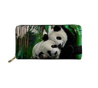 SEANATIVE Cute Pandas Purse for Women Multi-Card Holder Storage Bags with 4 Card Slots Slim Money Clips