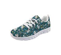 SEANATIVE Cute Sloth Pattern Women Breathable Mesh Running Sneaker Gym Sport Shoes Size 39