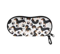 SEANATIVE Dachshund Dog Print Sunglasses Bag Neoprene Glasses Storage Pouch Lightweight Soft Glasses Case with Zipper for Women Men
