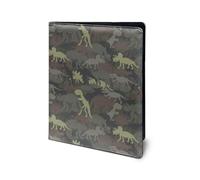 SEANATIVE Dinosaur Camouflage Print Padfolio Business Resume Portfolio Folder Leather Interview Portfolio Organizer for Women Men Girls Boys