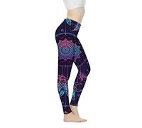 SEANATIVE Dreamcatcher Design Yoga Pants Long Slim Seamless Yoga Pants for Womens High Waisted Workout LeggingsXXL