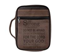 SEANATIVE Durable Polyester Bible Cover for Women Men Be Strong and Courageous Inspirational Scripture Protective Case Study Bible Book Bags