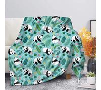 SEANATIVE Fleece Blanket,Winter Flannel Blankets Super Soft Warm Thick Blanket for Home Bed Blankets,Cute Cartoon Panda Print Bedding Blanket-M