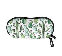 SEANATIVE Green Cactus Eyeglasses Case Crushproof Sunglasses Pouch Zipper Lightweight Spectacle Storage Bag
