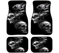 SEANATIVE Heavy Duty Floor Mats,Car Interior Rugs Skull Skeleton Pattern Black Carpet,Auto Interior Rugs Water Absorbent Mat 4 PCS Set