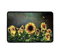 SEANATIVE Home Coir Doormat with Heavy-Duty, Weather Resistant, Non-Slip PVC Backing | 23.6 by 15.7 Inches | Fit for Indoor and Outdoor Use，Sunflower in Moon Mats for Living Room Kitchen