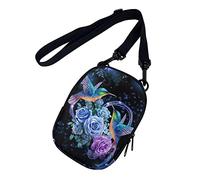 SEANATIVE Hummingbird Flower Print Women Crossbody Shoulder Handbag Sling Bag Small Cell Phone Purse Wallet with Adjustable Strap