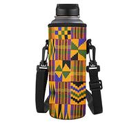 SEANATIVE Insulated Water Bottle Carrier Case Retro African Tribal Traditional Print Water Bottle Sleeve Bag Adjustable Strap Sports Water Bottle Cover