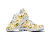 SEANATIVE Jogging Running Shoes Tennis Sport Shoes for Women Ladies Fitness Shoes Yellow Pineapple Pattern Size 39
