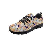 SEANATIVE Lace Up Running Shoes for Women Dragonfly Pattern Comfort Gym Fitness Shoes Sneaker Size 39