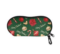 SEANATIVE Lightweight Eyeglass Cases Merry Christmas Floral Design Handbag Sunglasses Pouch with Zipper for Women
