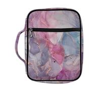 SEANATIVE Marble Print Bible Cover for Women Large Bible Holder Case Abstract Fluid Art Design Scripture Book Bag with Zipper Pocket and Handle