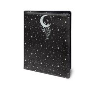 SEANATIVE Moon and Stars Print Business Portfolio Leather Clipboard Document Folder Professional Padfolio Resume Sleeve Organizer, Black
